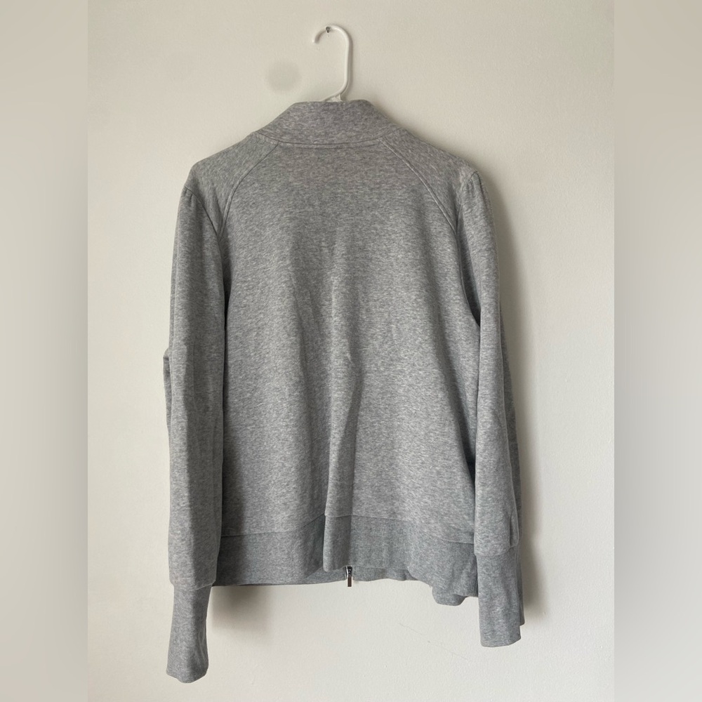 Nine West Gray Bomber Jacket with Ribbed Cuffs - Picture 4 of 9